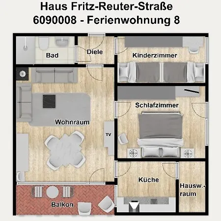 Haus Fritz-reuter-straße 8 Apartment *